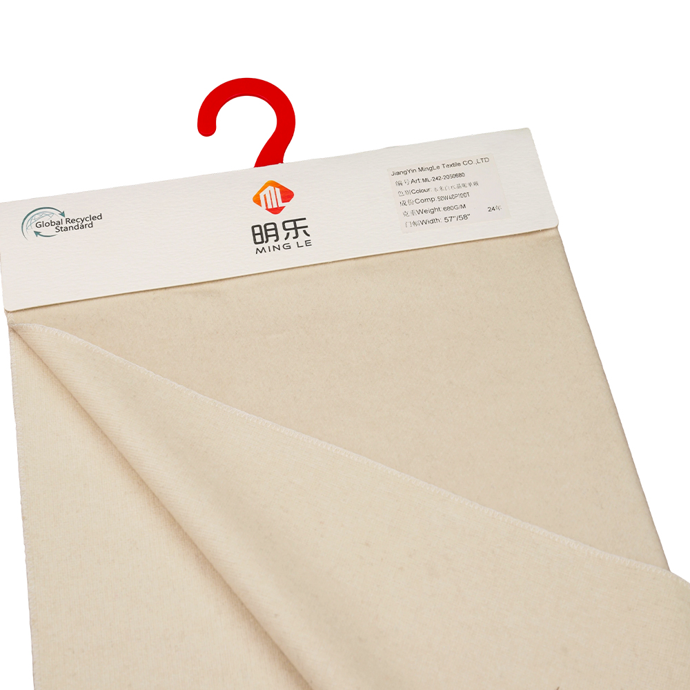 %50 Yün, %40 Polyester, %10 Diğer Elyaf, 680G/M, Bej, Kristal Yün Tek Yüz Kaplama, ML-242-2050680