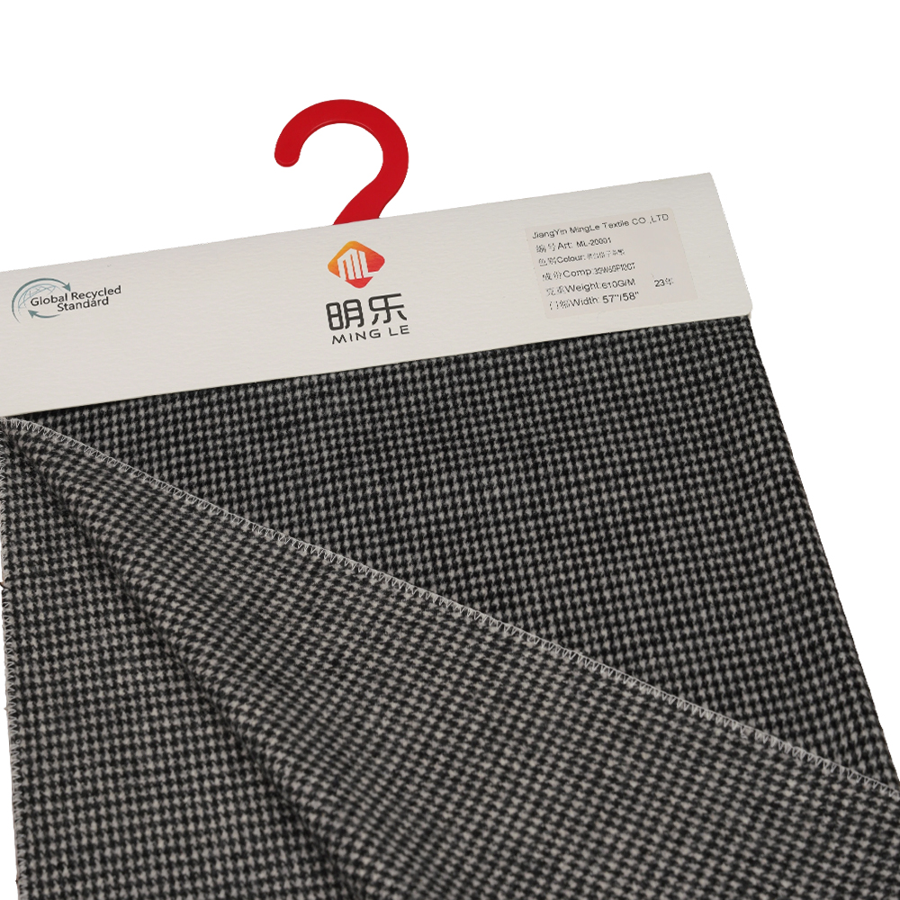 %30 Yün, %60 Polyester, %10 Diğer Elyaf, 610G/M, Siyah Beyaz, Ekose Tek Yüzlü Kaplama Kumaş, ML-20001