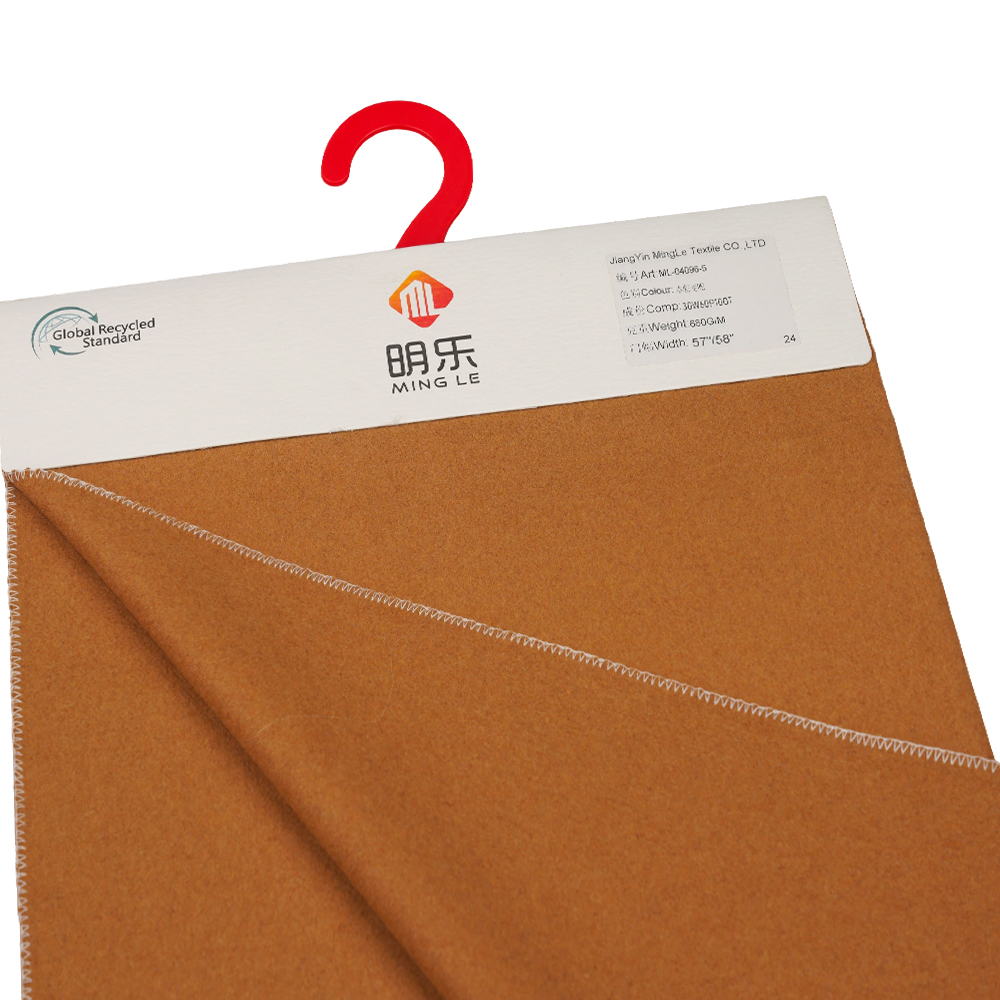 %30 Yün, %60 Polyester, %10 Diğer Elyaf, 680G/M, Kahverengi Buğday, Melton Kaplama Kumaş, ML-04096-5