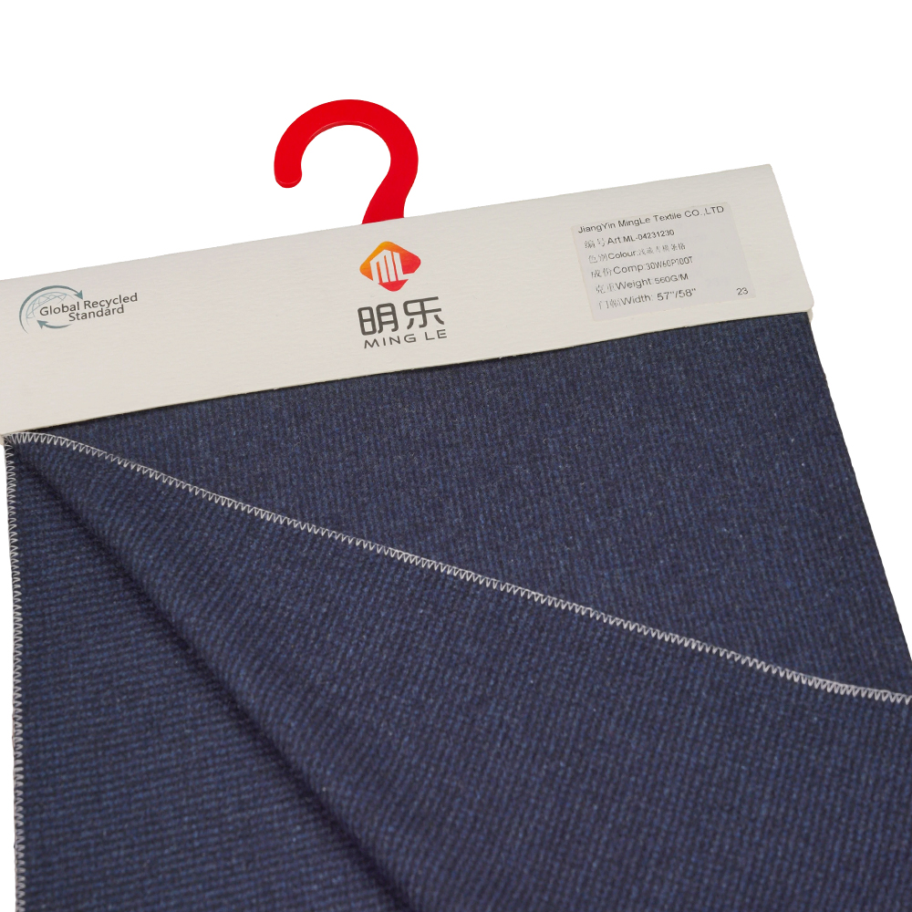 %30 Yün, %60 Polyester, %10 Diğer Elyaf, 560G/M, Benzhiqing + Mavi Yeşil, Yatay Çizgili Tüvit Kumaş, ML-04231230