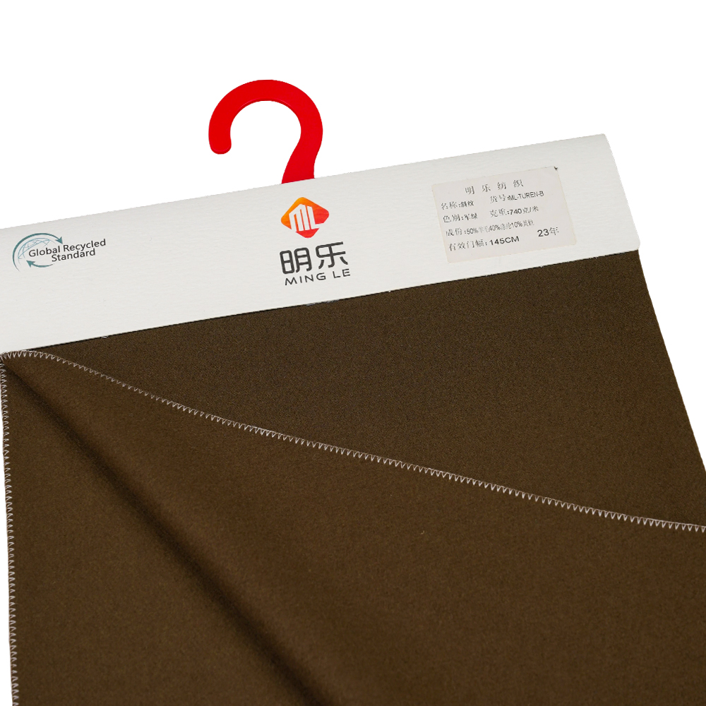 %50 Yün, %40 Polyester, %10 Diğer Elyaf, 740G/M, Askeri Yeşil, Dimi Melton Kumaş, ML-TUREN-B