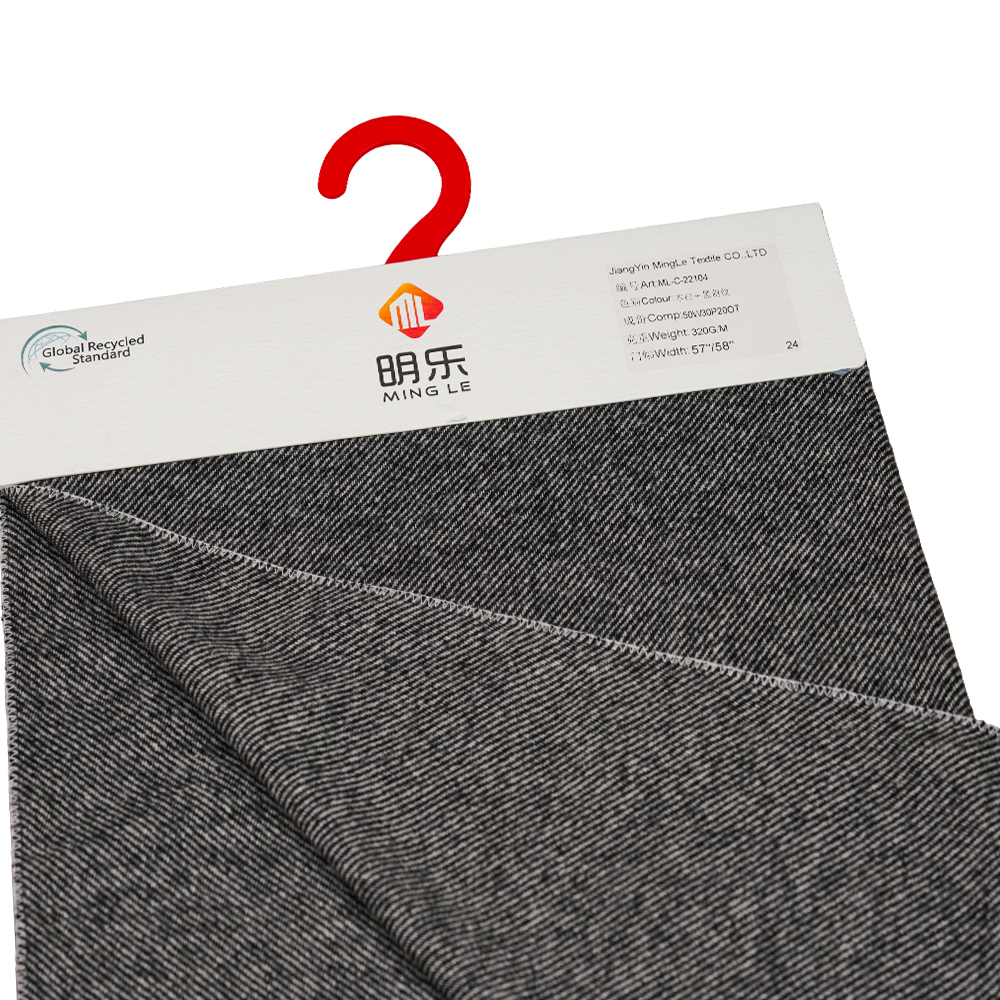 %50 Yün, %30 Polyester, %20 Diğer Elyaf, 320G/M, Kirli Beyaz + Siyah, Dimi Flanel Kumaş, ML-C-22104