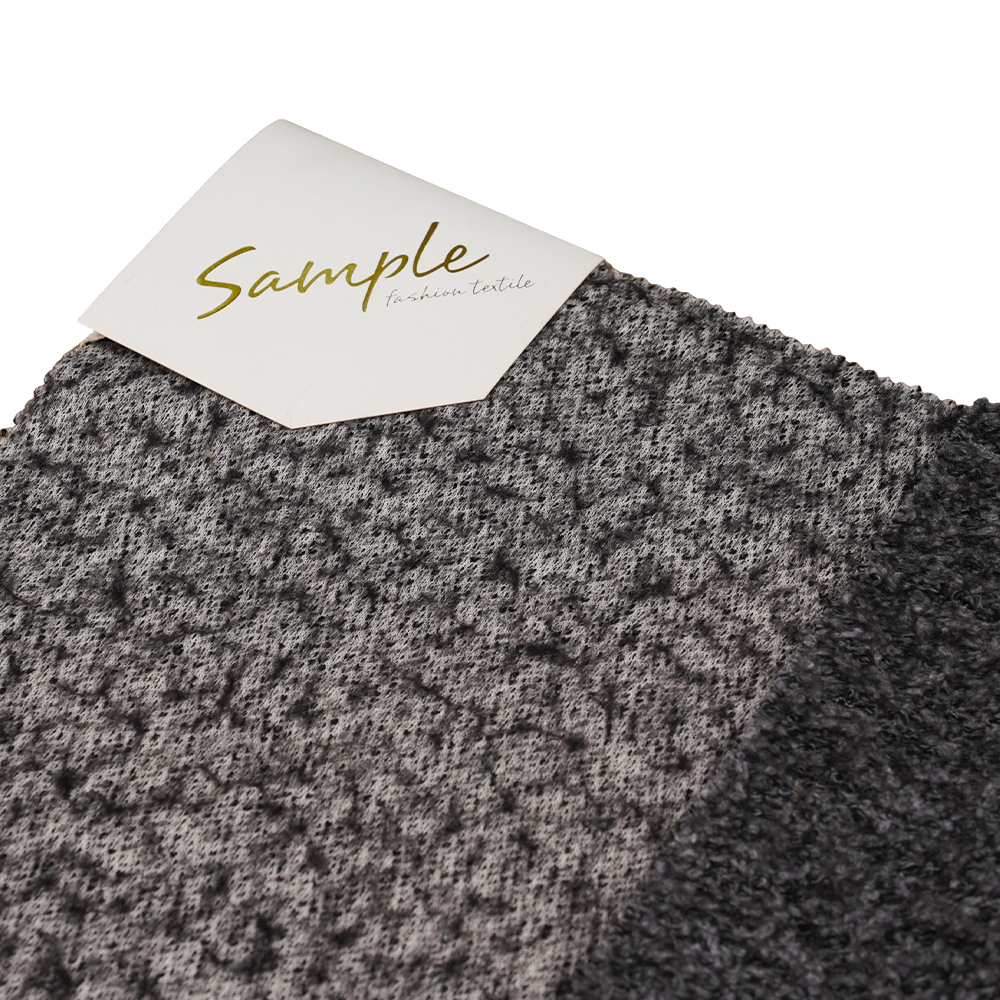 %40 Yün, %60 Polyester, 750G/M, Siyah Ve Gri, Bali Örgü Yün Kumaş, ML-70165440-75