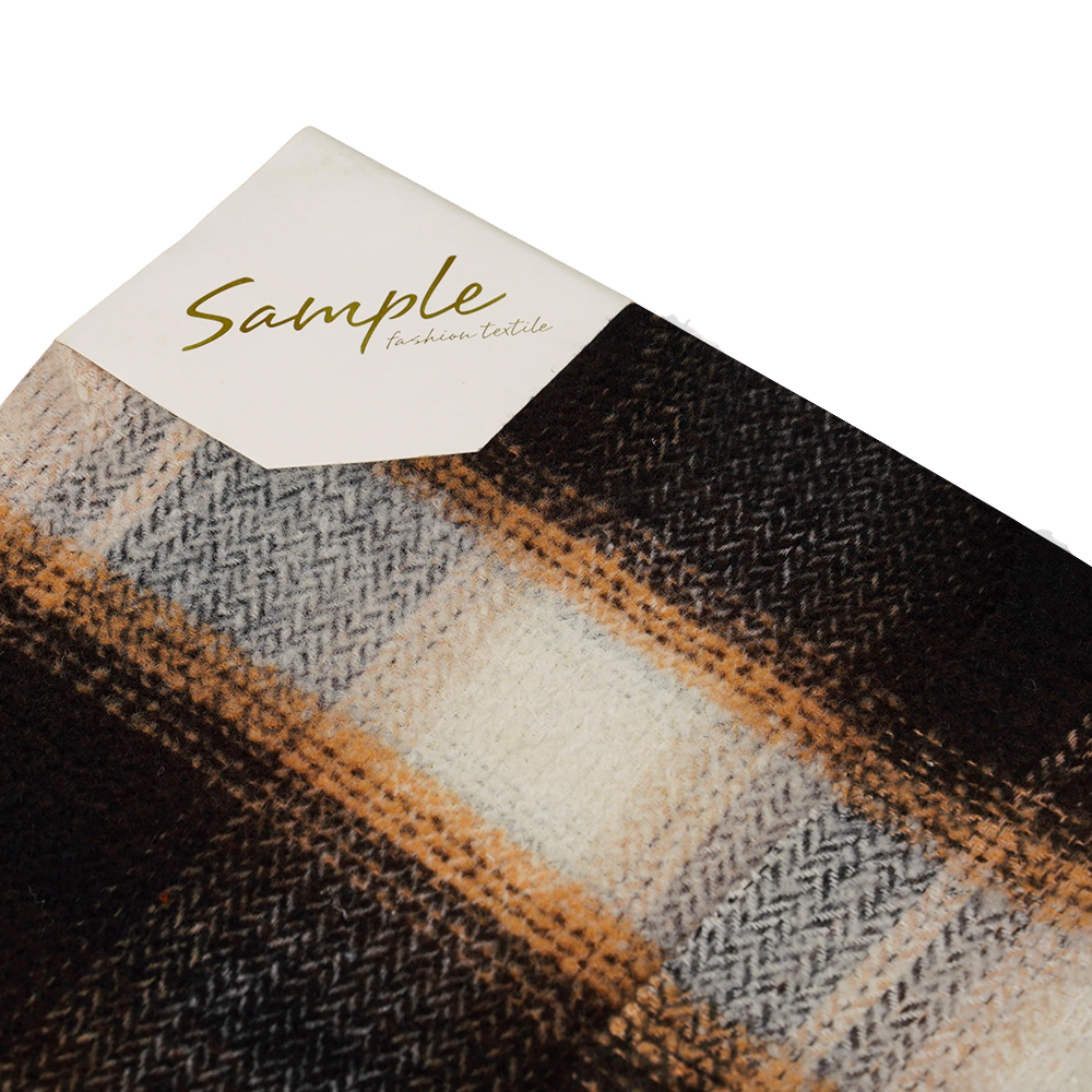 %40 Yün, %60 Polyester, 540G/M, Siyah Beyaz, Dairesel Tüvit Kumaş, ML-8021071