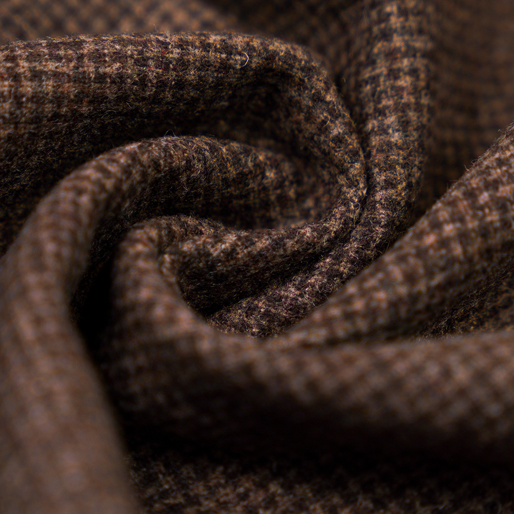 %60 Yün, %30 Polyester, %10 Diğer Elyaf, 300G/M, Karışık Kahve + Kırmızı Fasulye Ezmesi Darı, Flanel Kumaş, ML-S06-050