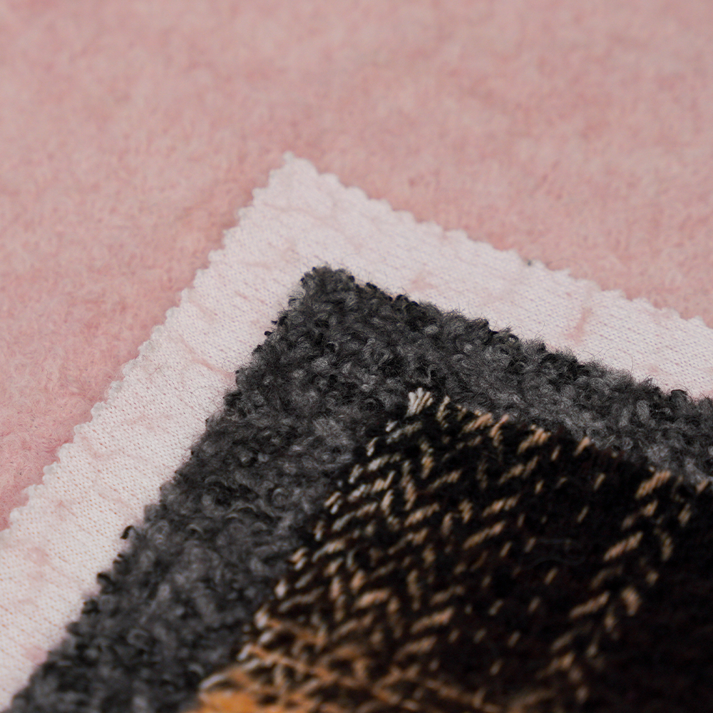 %40 Yün, %60 Polyester, 540G/M, Siyah Beyaz, Dairesel Tüvit Kumaş, ML-8021071